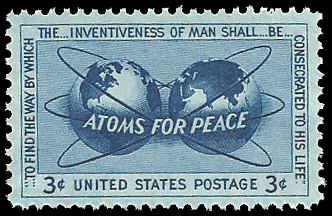 PCBstamps   US #1070 3c Atoms for Peace, MNH, (20)