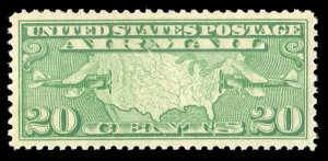 United States, Air Post #C9 CatSMQ $90, 1927 20c yellow green, never hinged, ...