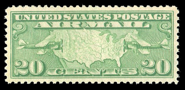 United States, Air Post #C9 CatSMQ $90, 1927 20c yellow green, never hinged, ...