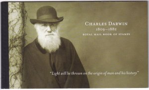 GB SG DX45 CHARLES DARWIN PRESTIGE BOOKLET POST OFFICE FRESH 