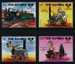 Gambia 710-1,4-5 MNH Disney, Trains, Mickey Mouse 60th Anniversary