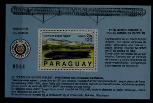 Paraguay C793 MNH s/s Trains/Zeppelins SCV18