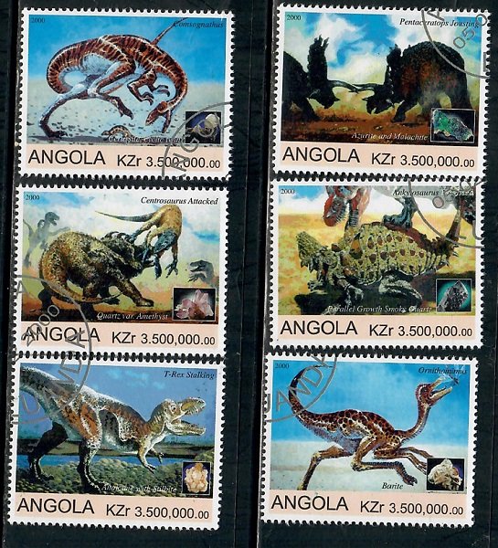 Angola Used Dinosaurs complete set CTO