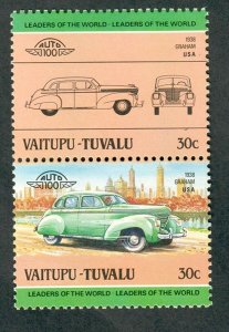 Tuvalu Vaitupu #9 Classic Cars MNH attached pair