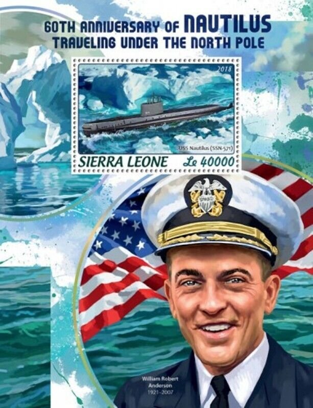 Sierra Leone - 2018 USS Nautilus Submarine - Souvenir Sheet SRL18402b