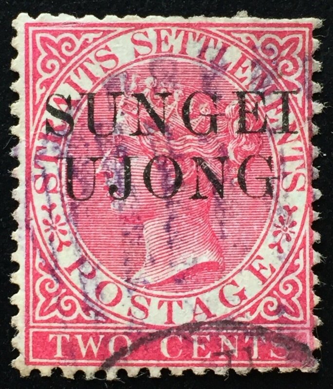 Malaya 1890 Narrow E Sungei Ujong opt Straits Settlements QV 2c Used SG#43da 