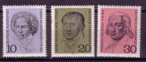 *Bund 1970 Famous Germans Sc 1014-1016 MNH