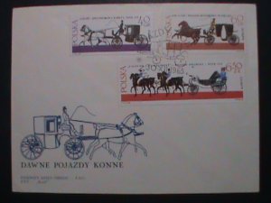 ​POLAND-1965 SC#2966 FDC HORSE DRAWN CARRIAGES-LANCUT MUSEUM-MINT FDC VF