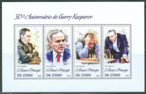 SAO TOME 2013 50th BIRTH ANNIVERSARY GARRY KASPAROV CHESS  SHEET MINT NH