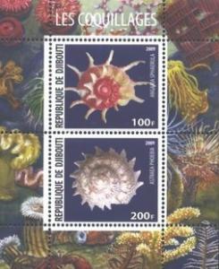 Djibouti 2009 Marine Life Sealife Shell Animals Fauna Nature Sea M/S Stamps MNH