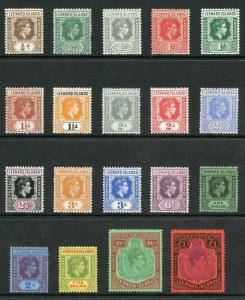 Leeward Islands SG90/114c KGVI Set of 19 Wmk Mult Script CA M/M