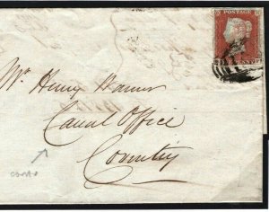 GB Cover Staffs Burton COVENTRY CANAL Co Historic EL Letter Contents 1846 G152a