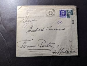 1941 Censored Italy Cover Verona to Milan