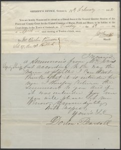 1852 Stampless SFL Manuscript Postmark Hay (Huron-UC) to Goderich Jurors Summons