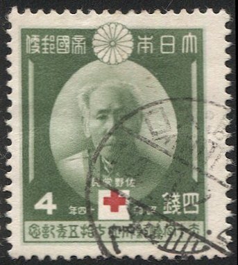 JAPAN  1939 Sc 296  Used  F-VF, 4 sen  Red Cross, JSCA C76