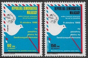 Malagasy Rep #771-2 MNH Set - World Post Day