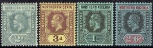 NORTHERN NIGERIA 1912 KGV RANGE TO 2/6 