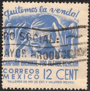 MEXICO 808, 12¢ Blindfold, Literacy Campaign Used VF, (843)