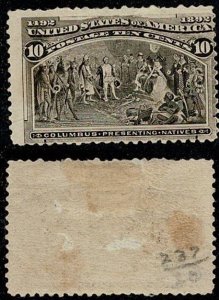 USA #237 MH 10c Columbian off-center