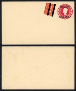 QEII 2 1/2d Postal Stationery envelope uprated  SCHOOL SPECIMEN