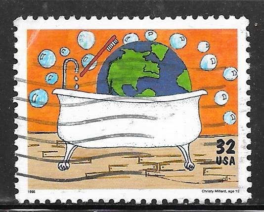 USA 2951: 32c Earth Clean Up, used, VF