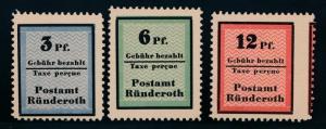 GERMANY RUNDERROTH MICHEL 1-3, NOT ISSUED MINT NH