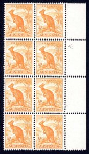 Australia SG228 1/2d Orange No Wmk Line to kangaroos Ear U/M