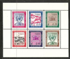 Nicaragua  818a MNH 1958 UNESCO Headquarters Sov.Sheet