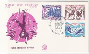 Monaco 1978 International Circus Festival Clown Cancel FDC Stamps Cover Ref26439