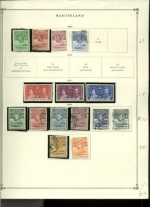 Collection, Basutoland 1933/1966, on  Scott Album Pages Catalog $49 Mint & Used