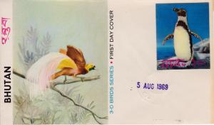 Bhutan 1969 Imperf. Litho 3D Bird Series 2nu Penguin  First Day Cover