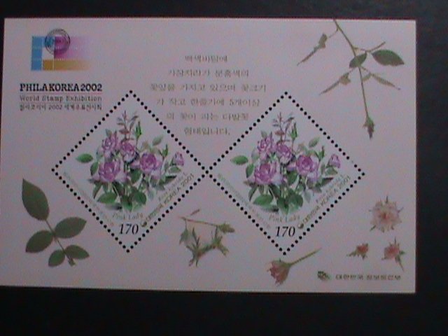 ​KOREA-2002 SC# 2058a-PINK LADY-PHILAKOREA'2002 STAMP SHOW S/S-VERY FINE