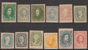 CSA Reprints Set of 12 Facsimile of Confederate States Postage Stamps