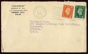 Great Britain, Forest Hill, 1938 CHARDS cover with Scott #235 and #238