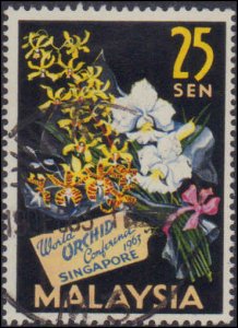 Malaysia #4-5, Incomplete Set(2), 1963, Flowers, Used