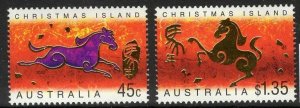 CHRISTMAS ISLAND SG504/5 2002 YEAR OF THE HORSE MNH