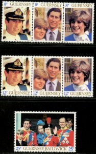 GUERNSEY Sc#224-231, 236-254, 226a 1981-82 Six Complete Sets + One SS Mint NH