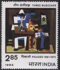 India 953 (mh) 2.85r “Three Musicians” by Picasso (1982)
