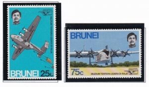 Album Treasures Brunei Scott #184-185 Air Force Museum Mint Fresh with Hinge-