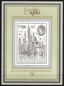 Great Britain / UK 1980 Stamps Exhibition London 1980 Architecture S/S MNH