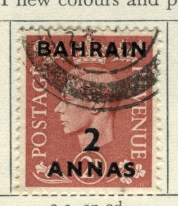 BAHRAIN; 1948-49 early GVI surcharged issue fine used 2a. value