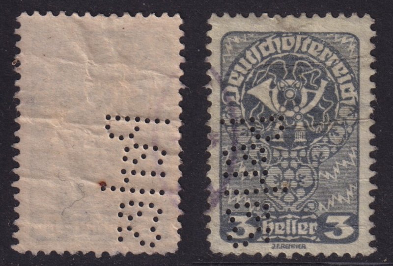 Austria - 1919 - Scott #200 - used - Perles perfin