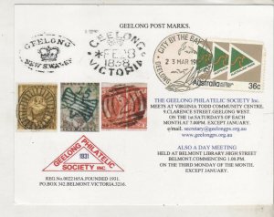 Postcard Geelong Moorabool st 1901 Seniors Festival 2013 Philatelic Society Prin 