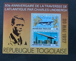 Togo miniature sheet Scott C315a Lindberg commemorative  1977 MNH