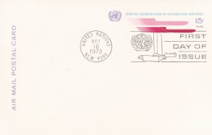 United Nations - New York # UXC9, Postal Card, First Day Cancel