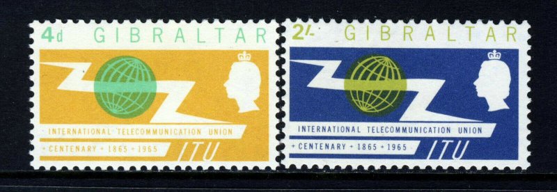 GIBRALTAR QE II 1965 The Complete I.T.U. Centenary Set SG 180 & SG 181 MNH