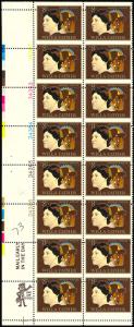 1487 Misperforated ERROR PL# Strip of 16 Stamps - 8¢ Cather - MNH - Stuart Katz