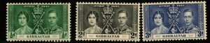 Gibraltar Scott 104-106 MNH** Coronation stamp set