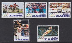 Zaire # 1444-1448, Atlanta Olympics, NH Half Cat