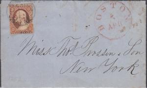 US  #11 on Folded Letter Sheet